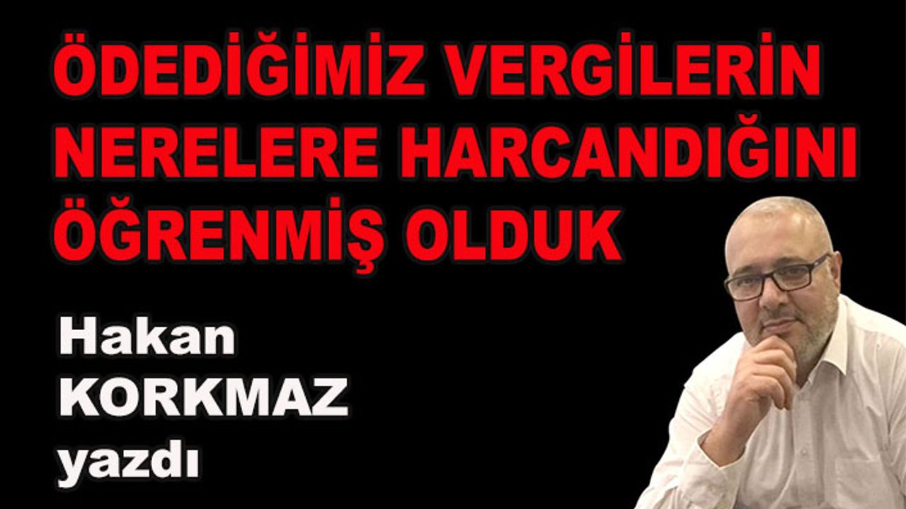 Ödediğimiz vergilerin nerelere harcandığını öğrenmiş olduk