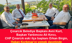 Korkmaz, Çınarcık Belediye Başkanı Avni Kurt ile yemekte bir araya geldi