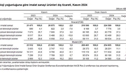Dış Ticaret İstatistikleri, Kasım 2024
