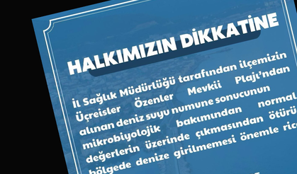 Çınarcık'ta denize girmeyin uyarısı!