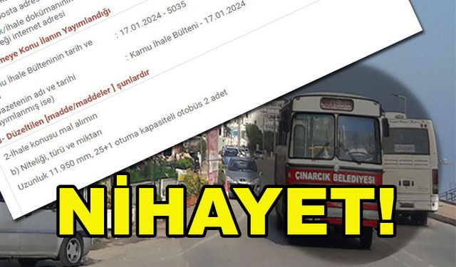 Nihayet! Çınarcık Belediyesi 2 otobüs alıyor