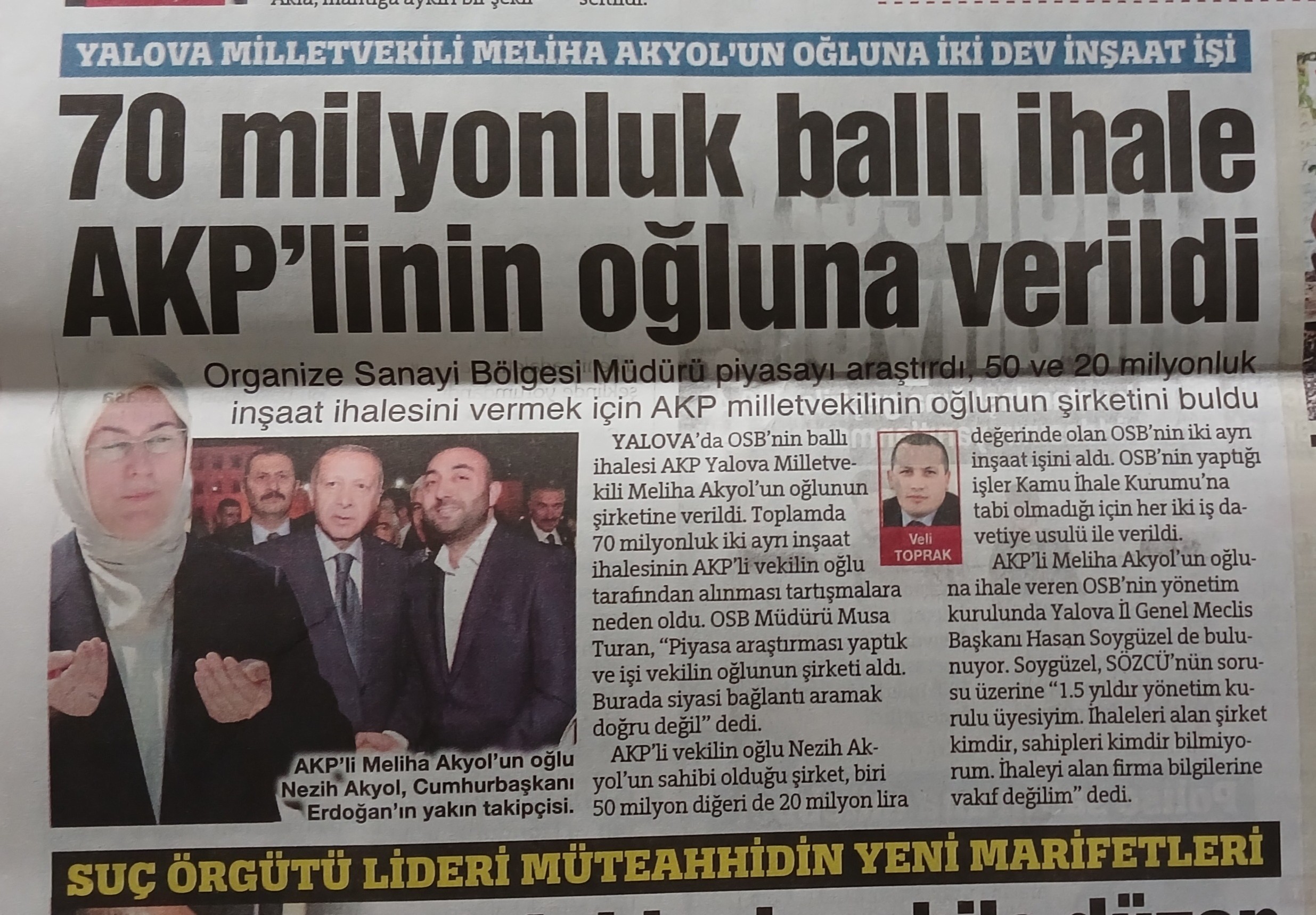 Meliha Akyol Osb Ihale Haberi Sözcü Gazetesi-1