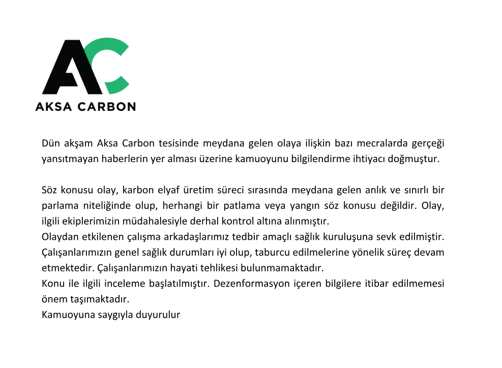 Aksa'dan Açiklama Yangin